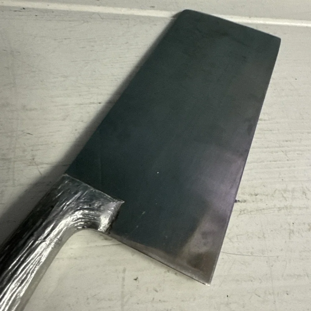 Vtg Meat Cleaver Butcher Knife Kitchen Cutlery‎ Heavy Handle A Rooster Emblem